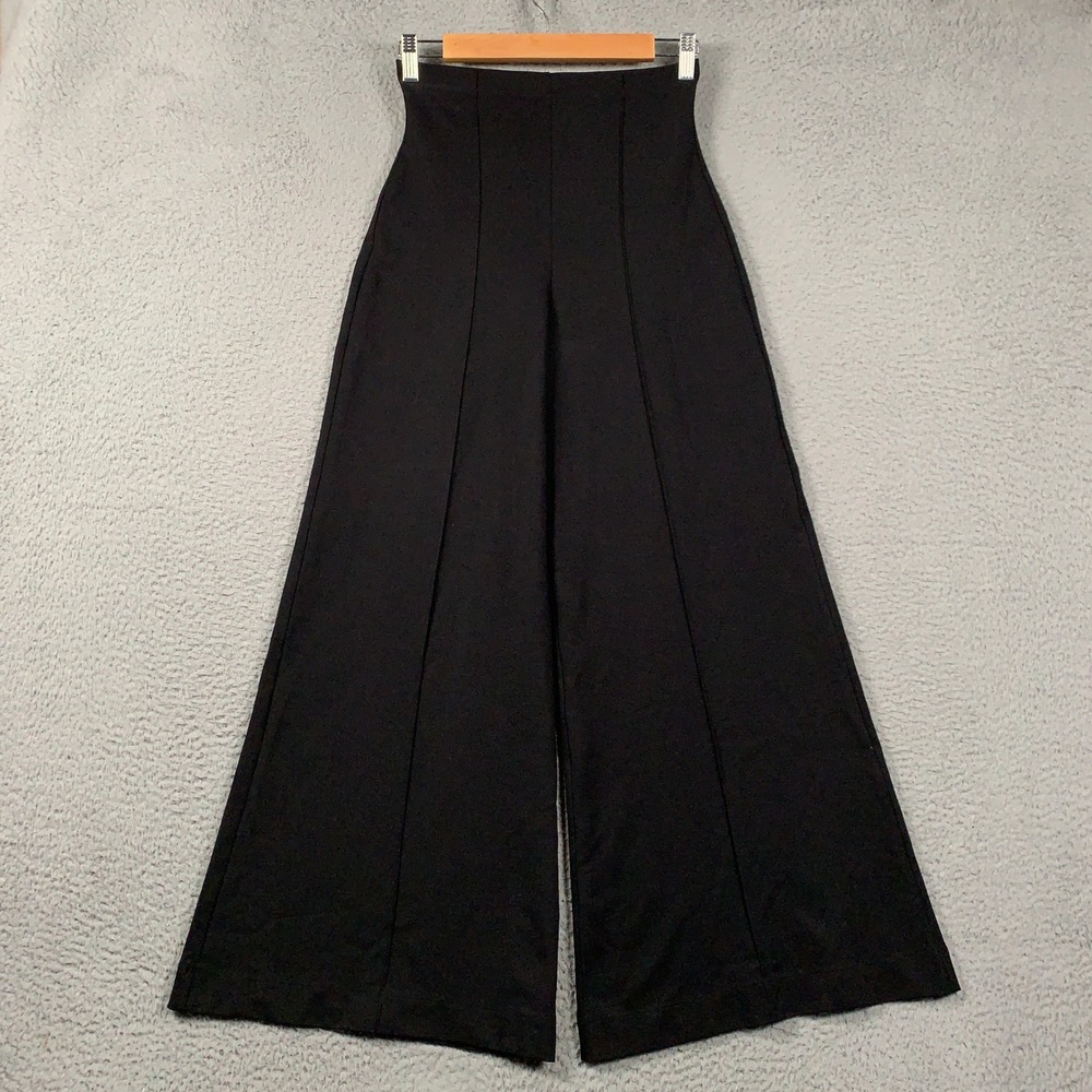 Ripley Rader Perfect Wide Leg Pants Womens Size 3 Medium Black High Waist Ponte